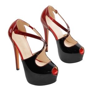 Peep Toe Criss Cross High Heel Stiletto Sandals